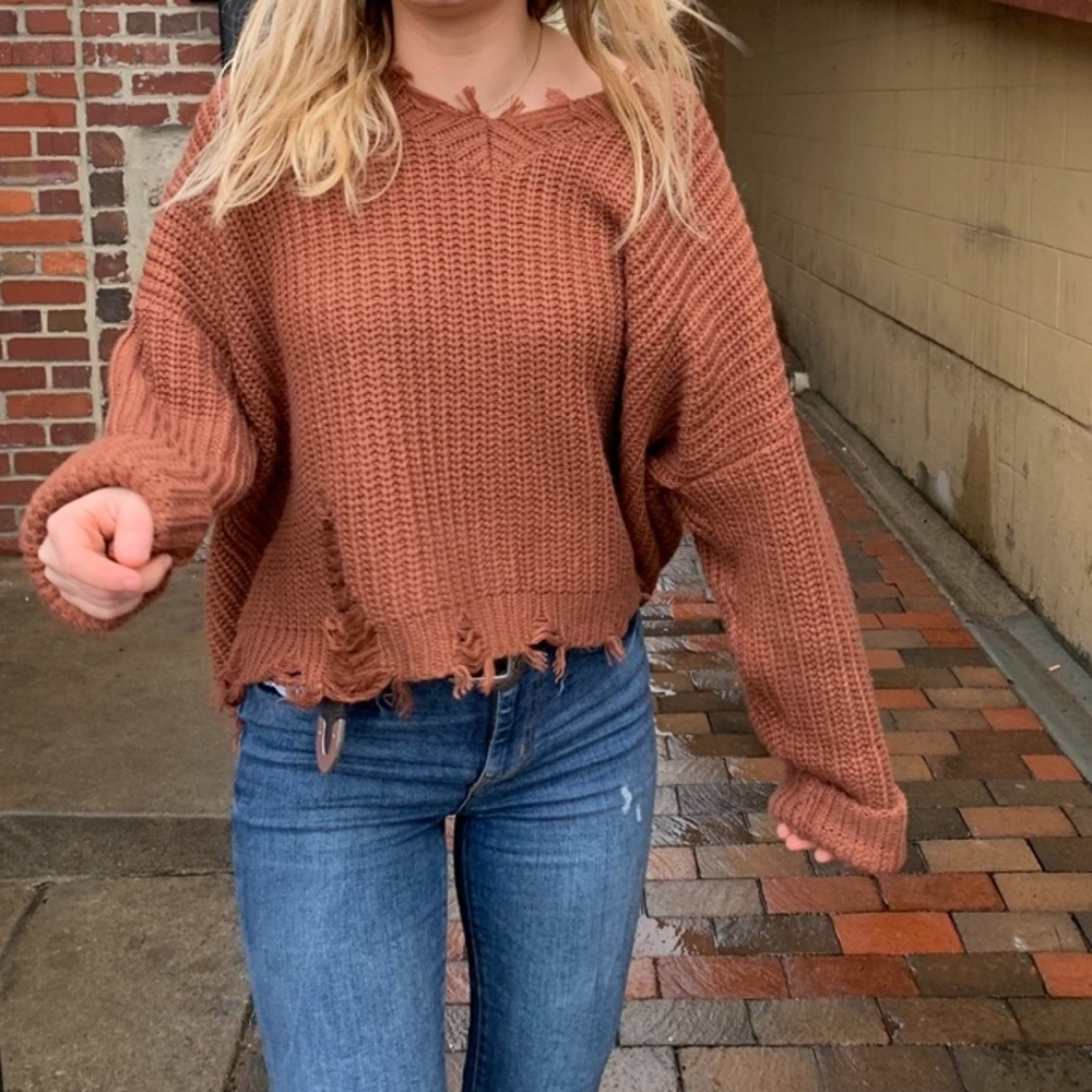 Distressed sweater